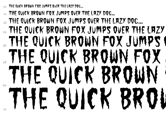The Cramps font waterfall